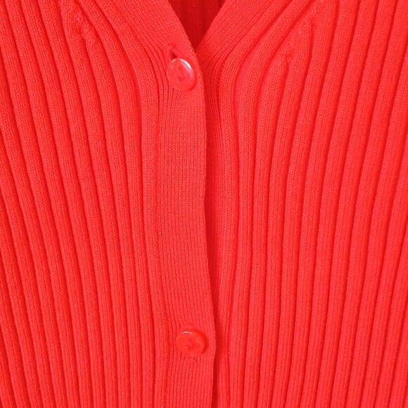 H&M Orange Red Cardigan Ribbed Sweater - Picture 4 of 5